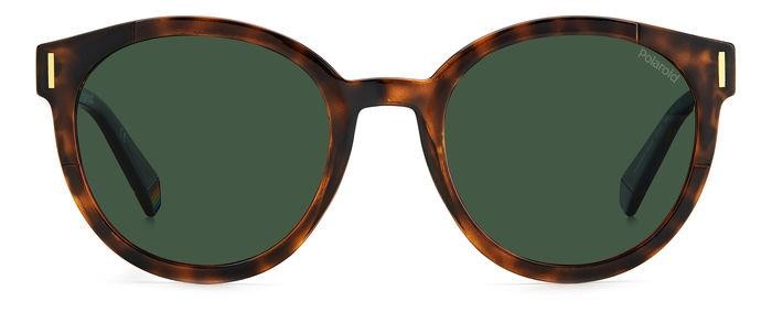 Occhiali da sole Polaroid PLD 6185/S 205326 (086 UC) colore avana forma rotondo lenti green polarized