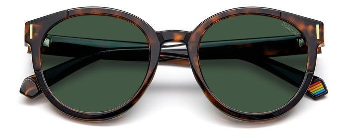 Occhiali da sole Polaroid PLD 6185/S 205326 (086 UC) colore avana forma rotondo lenti green polarized