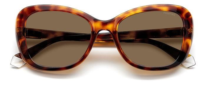 Sonnenbrillen Polaroid PLD 4132/S/X 205334 (086 SP) farbe avana form rund gläser bronze polarized