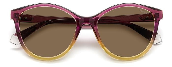 Sonnenbrillen Polaroid PLD 4133/S/X 205335 (S2N SP) farbe violet beige form rund gläser bronze polarized