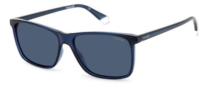 Occhiali da sole Polaroid PLD 4137/S 205339 (PJP C3) colore blu forma rettangolare lenti blue polarized