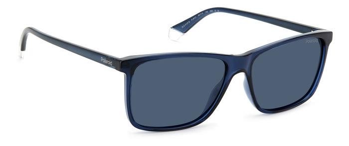 Occhiali da sole Polaroid PLD 4137/S 205339 (PJP C3) colore blu forma rettangolare lenti blue polarized