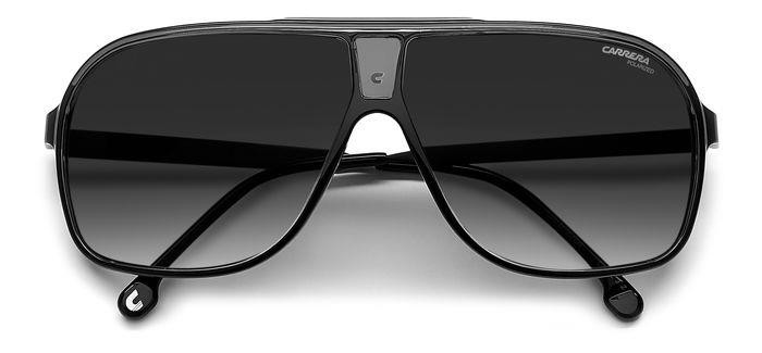 Sonnenbrillen Carrera GRAND PRIX 3 205384 (08A WJ) farbe black grey form rechteckig gläser grey shaded polarized