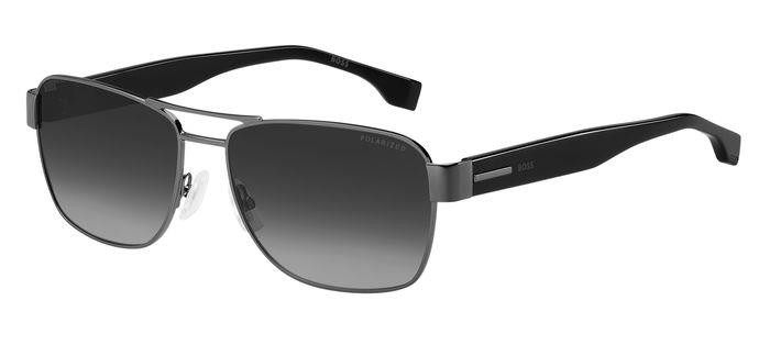 Occhiali da sole Hugo Boss BOSS 1441/S 205403 (ANS WJ) colore black dark ruthenium forma rettangolare lenti grey shaded polarized