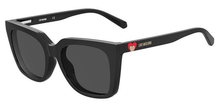 Occhiali da vista Moschino Love MOL055/CS 205404 (807 IR) + clip-on colore black forma rotondo lenti grey