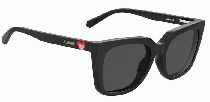 Occhiali da vista Moschino Love MOL055/CS 205404 (807 IR) + clip-on colore black forma rotondo lenti grey
