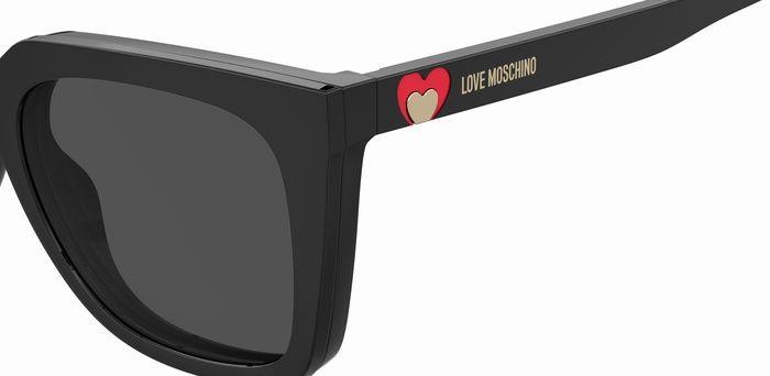 Occhiali da vista Moschino Love MOL055/CS 205404 (807 IR) + clip-on colore black forma rotondo lenti grey