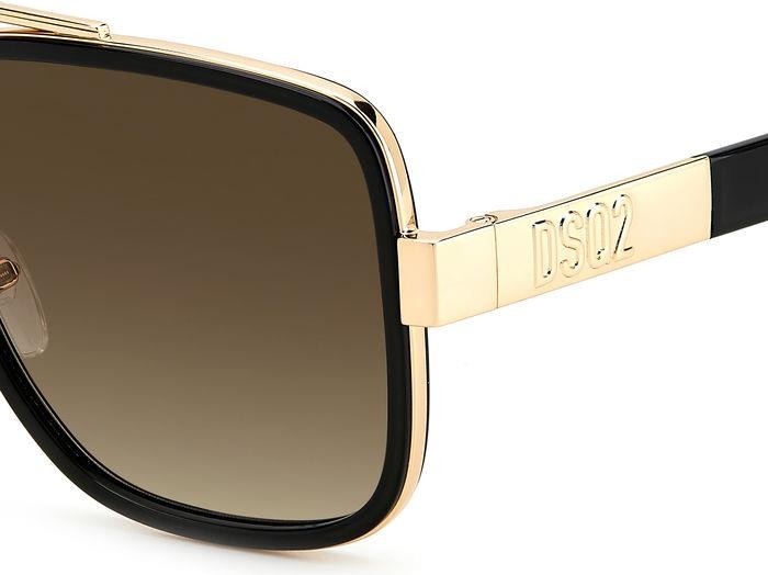 Occhiali da sole Dsquared2 D2 0060/S 205521 (RHL HA) colore gold black forma rettangolare lenti brown shaded