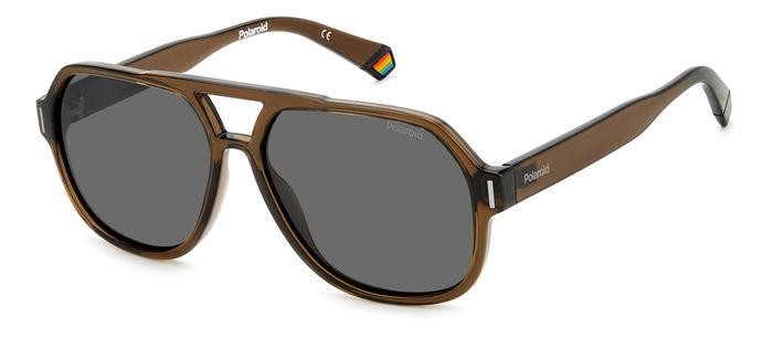 Sunglasses Polaroid PLD 6193/S 205690 (09Q M9) color brown shape aviator lenses grey polarized