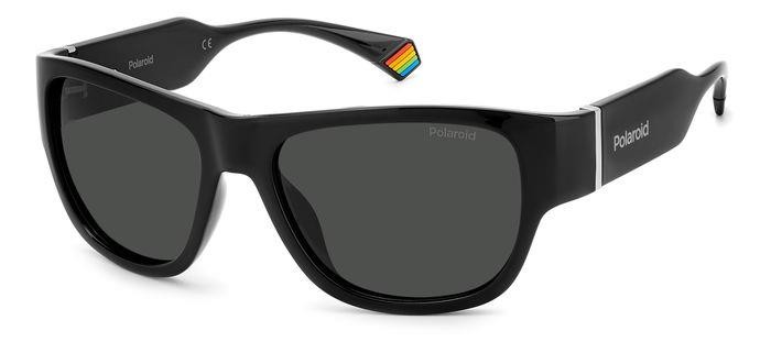 Sunglasses Polaroid PLD 6197/S 205691 (807 M9) color black shape rectangle lenses grey polarized