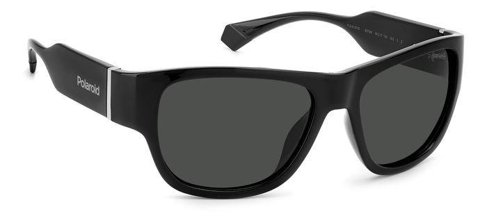 Sunglasses Polaroid PLD 6197/S 205691 (807 M9) color black shape rectangle lenses grey polarized