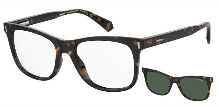 Eyeglasses Polaroid PLD 6202/CS 205704 (086 UC) color havana shape square lenses green polarized