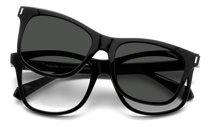 Eyeglasses Polaroid PLD 6202/CS 205704 (807 M9) color black shape square lenses grey polarized