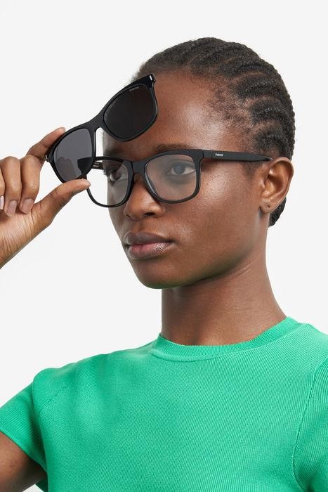 Eyeglasses Polaroid PLD 6202/CS 205704 (807 M9) color black shape square lenses grey polarized