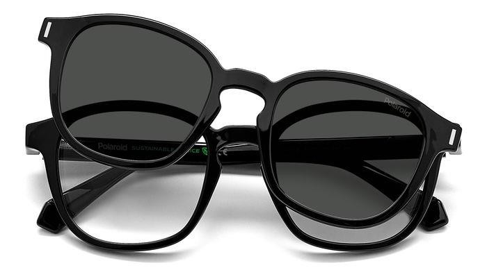 Eyeglasses Polaroid PLD 6203/CS 205705 (807 M9) color black shape square lenses grey polarized