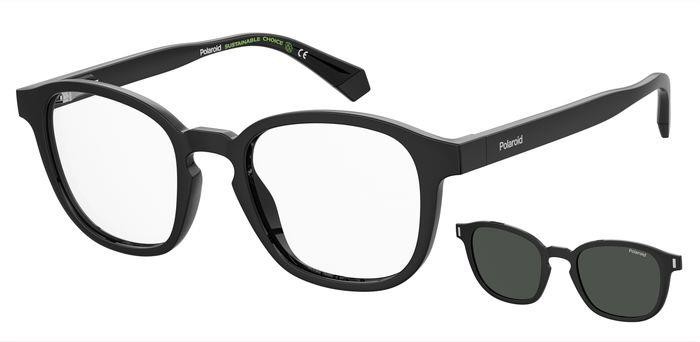 Eyeglasses Polaroid PLD 6203/CS 205705 (807 M9) color black shape square lenses grey polarized