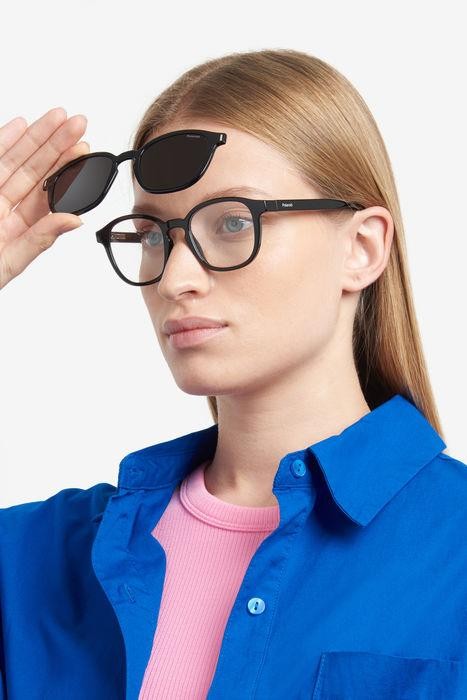 Eyeglasses Polaroid PLD 6203/CS 205705 (807 M9) color black shape square lenses grey polarized