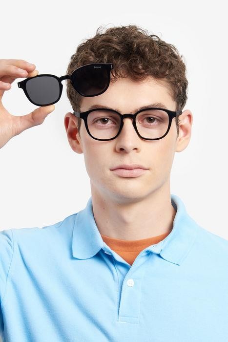 Eyeglasses Polaroid PLD 6203/CS 205705 (807 M9) color black shape square lenses grey polarized