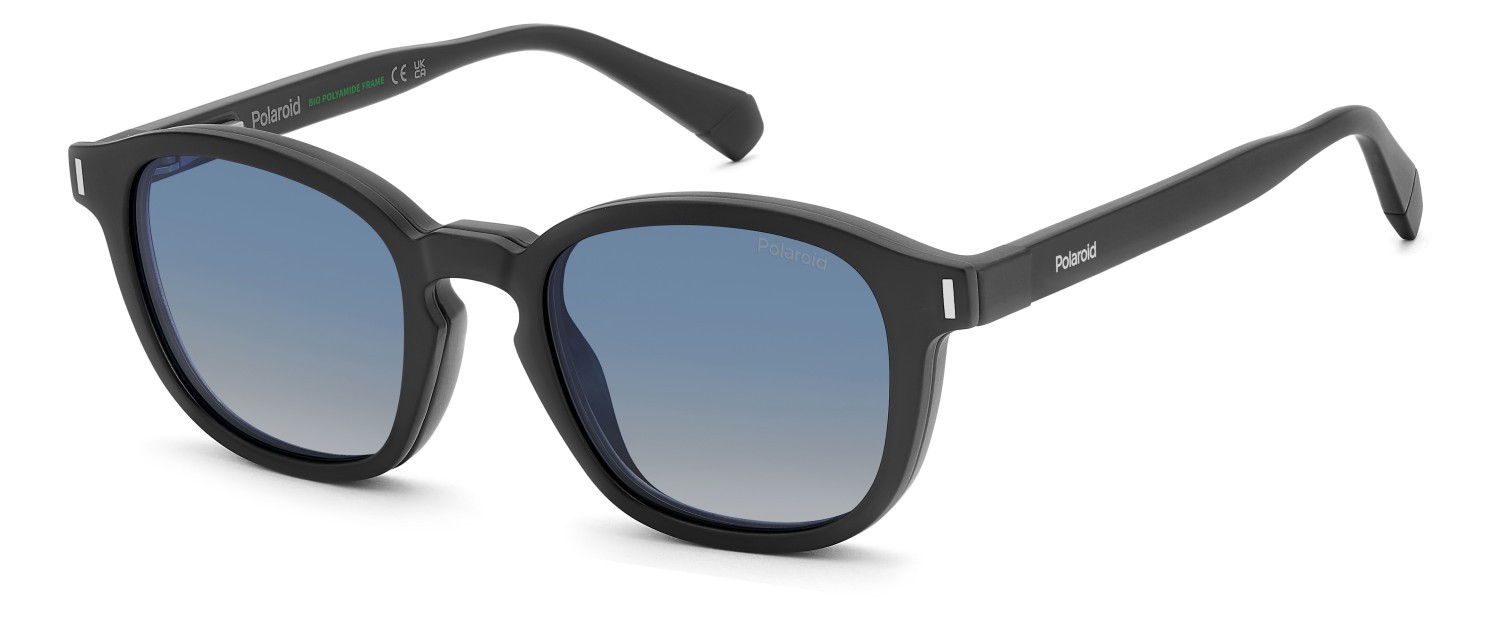 Eyeglasses Polaroid Pld 6203/CS 205705 003 Z7 color matte black shape rectangle lenses blue shaded polarized