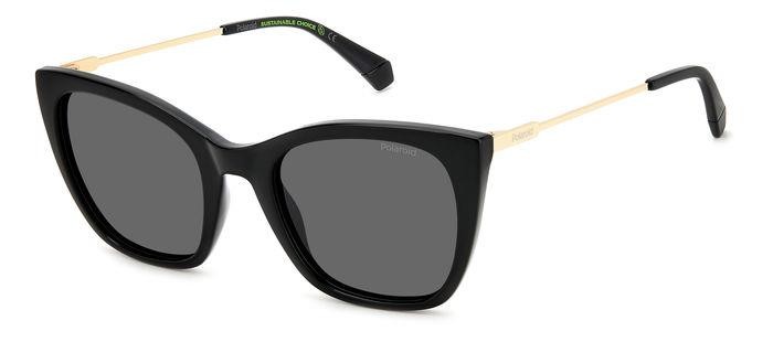 Sunglasses Polaroid PLD 4144/S/X 205706 (807 M9) color black shape cat eye lenses grey polarized