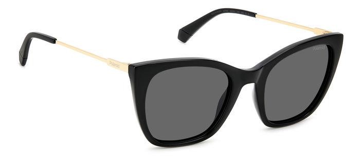 Sunglasses Polaroid PLD 4144/S/X 205706 (807 M9) color black shape cat eye lenses grey polarized