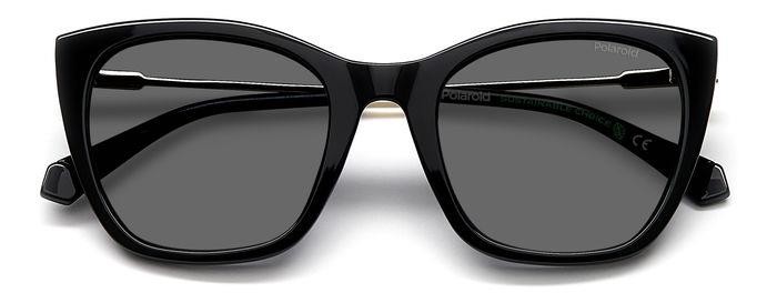 Sunglasses Polaroid PLD 4144/S/X 205706 (807 M9) color black shape cat eye lenses grey polarized