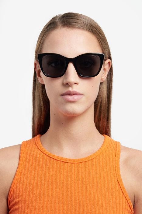 Sunglasses Polaroid PLD 4144/S/X 205706 (807 M9) color black shape cat eye lenses grey polarized
