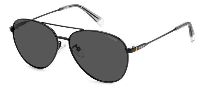 Sunglasses Polaroid PLD 4142/G/S/X 205710 (807 M9) color black shape aviator lenses grey polarized