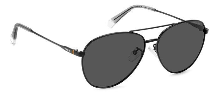 Sunglasses Polaroid PLD 4142/G/S/X 205710 (807 M9) color black shape aviator lenses grey polarized