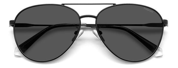 Sunglasses Polaroid PLD 4142/G/S/X 205710 (807 M9) color black shape aviator lenses grey polarized