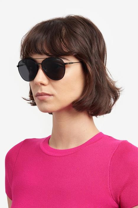 Sunglasses Polaroid PLD 4142/G/S/X 205710 (807 M9) color black shape aviator lenses grey polarized