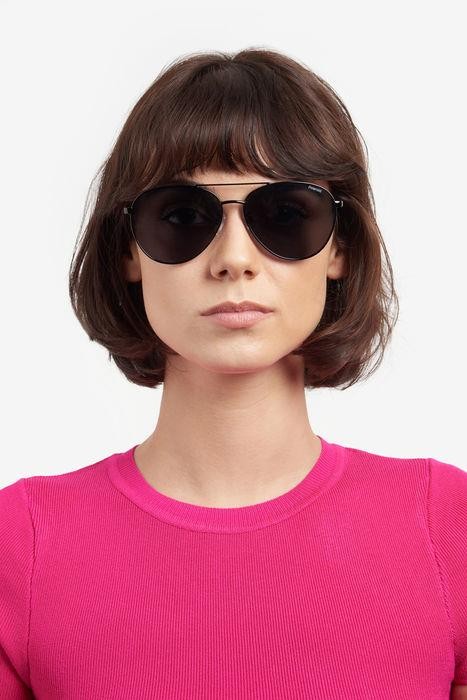 Sunglasses Polaroid PLD 4142/G/S/X 205710 (807 M9) color black shape aviator lenses grey polarized