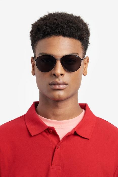 Sunglasses Polaroid PLD 4142/G/S/X 205710 (807 M9) color black shape aviator lenses grey polarized