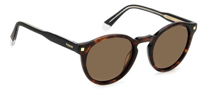 Occhiali da sole Polaroid PLD 4150/S/X 205711 (086 SP) colore havana forma rotondo lenti bronze polarized