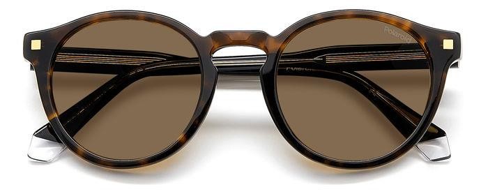 Occhiali da sole Polaroid PLD 4150/S/X 205711 (086 SP) colore havana forma rotondo lenti bronze polarized