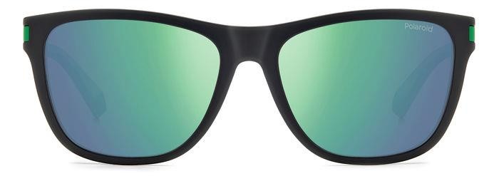 Sunglasses Polaroid PLD 2138/S 205715 (3OL 5Z) color matte black green shape square lenses grey green mirror polarized