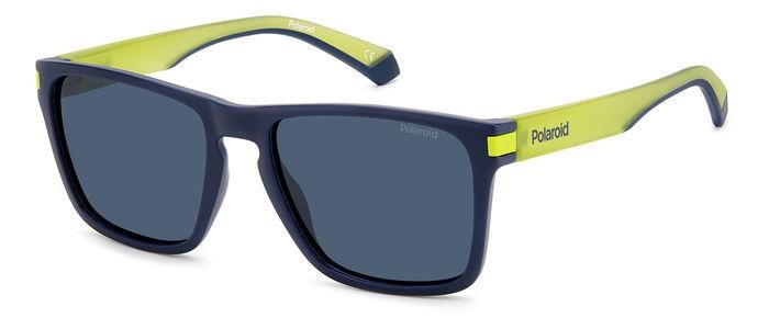 Sunglasses Polaroid PLD 2139/S 205716 (FLL C3) color matte blue shape square lenses blue polarized