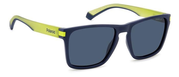 Sunglasses Polaroid PLD 2139/S 205716 (FLL C3) color matte blue shape square lenses blue polarized