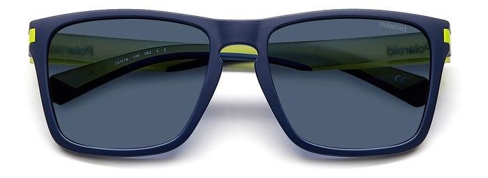 Sunglasses Polaroid PLD 2139/S 205716 (FLL C3) color matte blue shape square lenses blue polarized