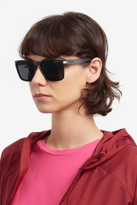 Sunglasses Polaroid PLD 2139/S 205716 (O6W M9) color matte black grey shape square lenses grey polarized