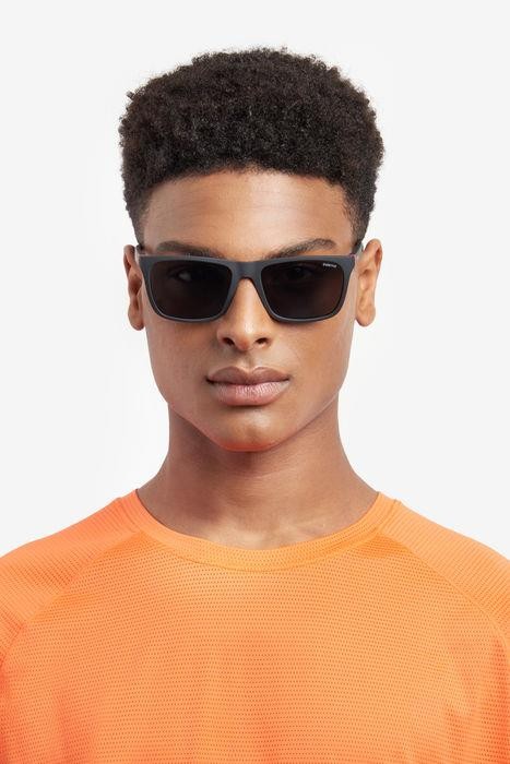 Sunglasses Polaroid PLD 2141/S 205718 (BLX M9) color matte black red shape square lenses grey polarized