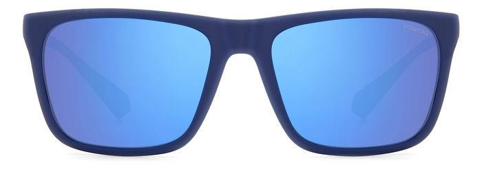 Sunglasses Polaroid PLD 2141/S 205718 (VGL 5X) color matt blue azure shape square lenses blue mirror polarized