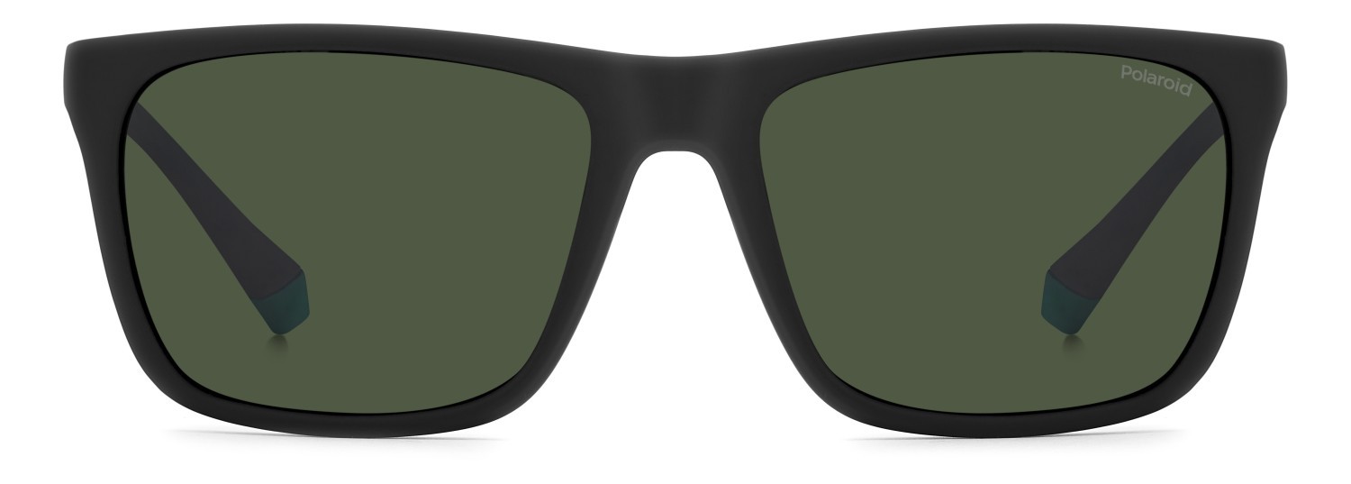 Sunglasses Polaroid Pld 2141/S 205718 3OL UC color matte black green shape rectangle lenses green polarized
