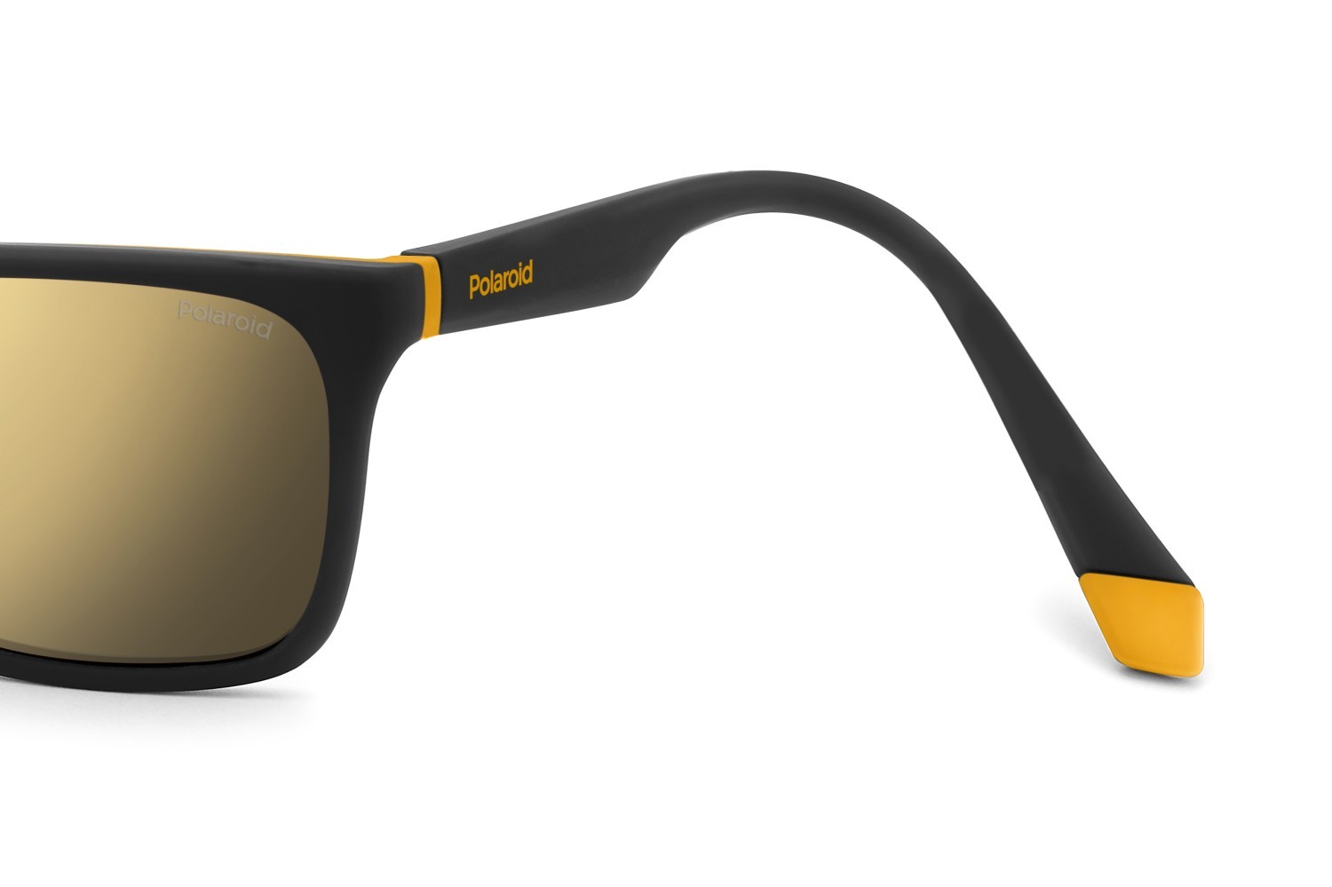 Sunglasses Polaroid Pld 2141/S 205718 PGC LM color matte black yellow shape rectangle lenses grey gold multilayer polarized