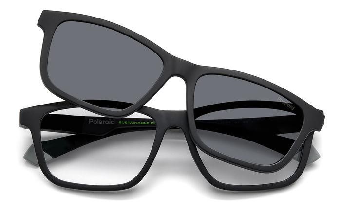 Eyeglasses Polaroid Pld 2147/CS 205721 (O6W M9) color matte black grey shape rectangle lenses grey polarized