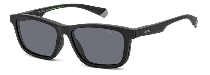 Eyeglasses Polaroid Pld 2147/CS 205721 (O6W M9) color matte black grey shape rectangle lenses grey polarized