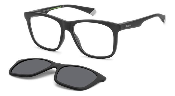 Eyeglasses Polaroid Pld 2148/CS 205722 (O6W M9) color matte black grey shape square lenses grey polarized