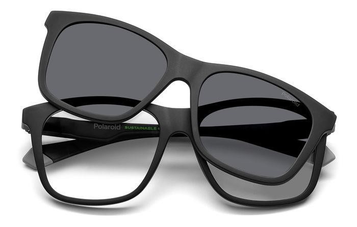 Eyeglasses Polaroid Pld 2148/CS 205722 (O6W M9) color matte black grey shape square lenses grey polarized