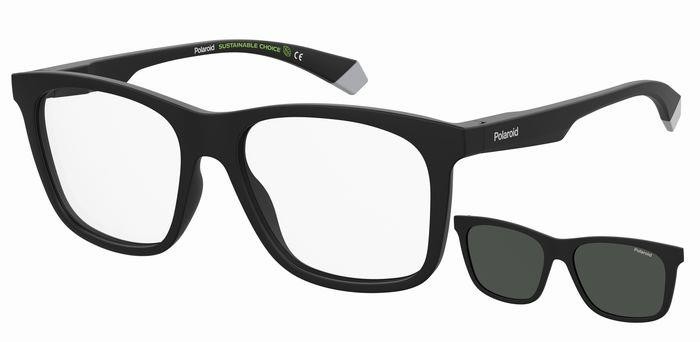 Eyeglasses Polaroid Pld 2148/CS 205722 (O6W M9) color matte black grey shape square lenses grey polarized