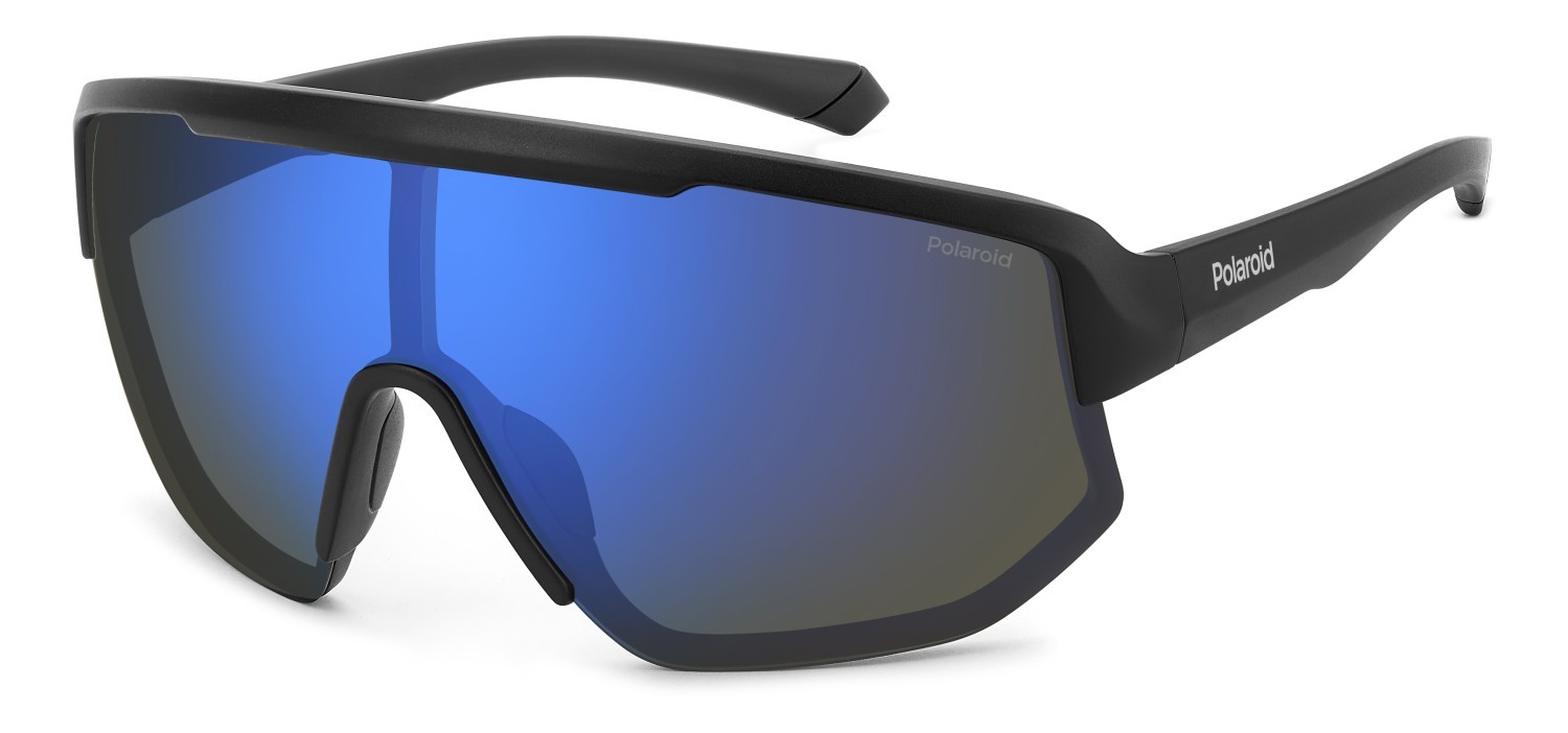 Occhiali da sole Polaroid Pld 7047/S 205727 0VK 5X colore matte black blue forma mask lenti blue mirror polarized